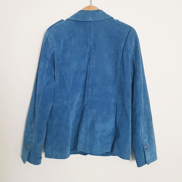 Vtg Guillaume Blue Suede Jacket - Picture 2 of 4